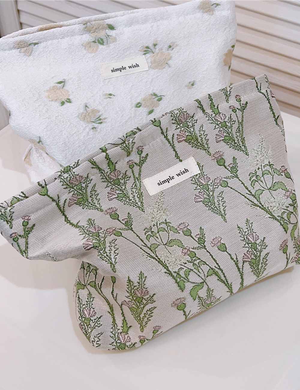 Floral Print Cosmetic Bag - DippedShop Wholesale - #3907
