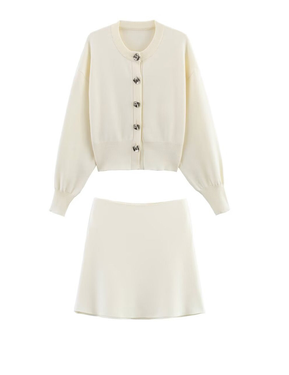 2-Piece Outfits Knit Crop Sweater Mini Skirt Set DP25F723