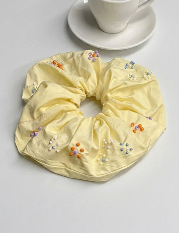 Flower Beaded Hair Scrunchie - DippedShop Wholesale - #1443