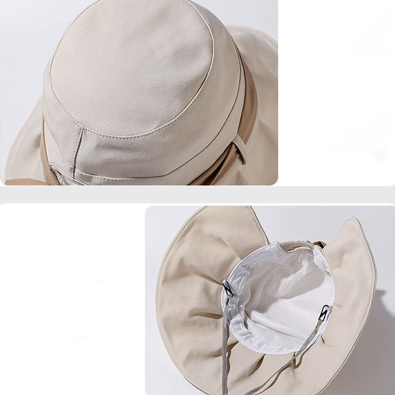 Elegant Bow Knot Wide Brim Bucket Hat 8BK6HAT158T