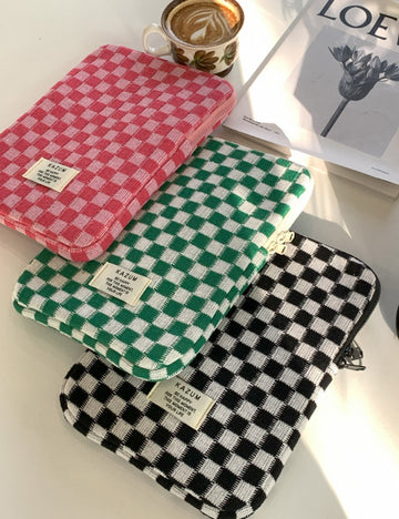 Plaid Color Block Ipad Protective Bag DPB2906