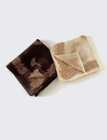 Vintage Burnout Paisley Square Satin Scarf DP25E608