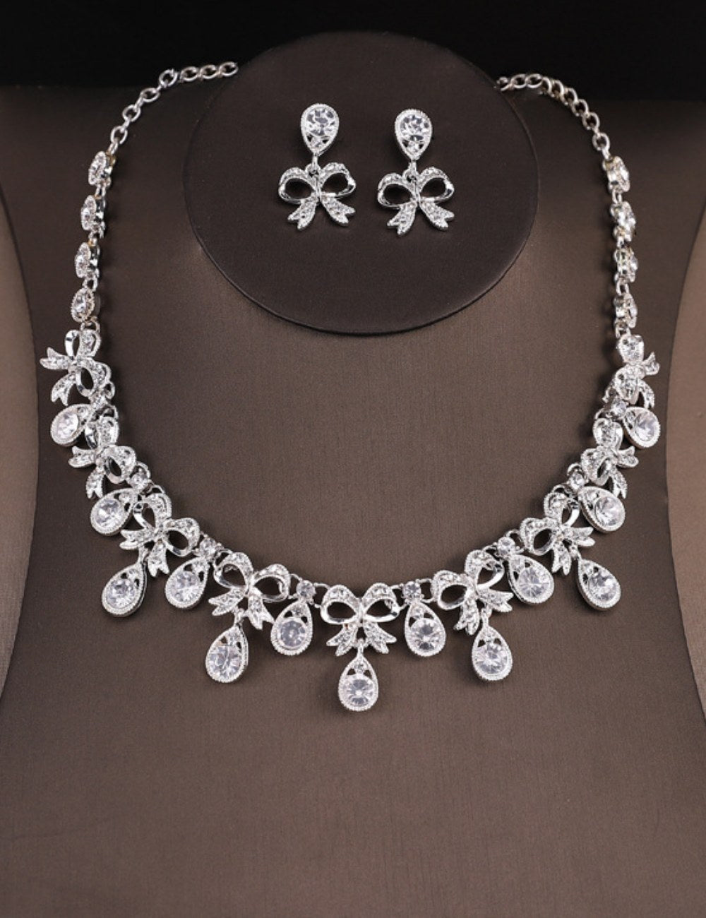 Bows Rhinestone Chain Jewelry Set DPJS1203