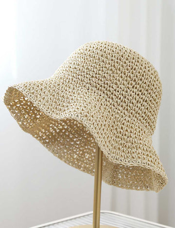 Trendy Wide Brim Woven Straw S - DippedShop Wholesale - #1763
