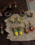 Retro Stone Bead Hoop Earrings - DippedShop Wholesale - #2195