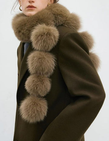 Trendy Fuzzy Faux Fur Pom Soft Scarf DP25H685