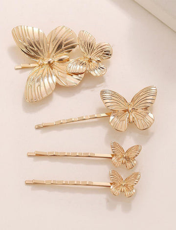 Trendy Gold Butterfly Hair Clip Sets DP25D894