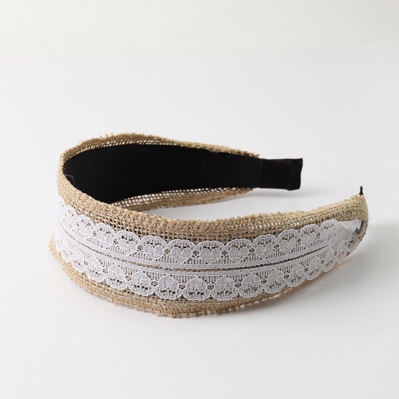Vintage Hand Woven Lace Wide Headband MK2SPM6W6HBD15