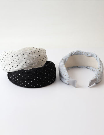 Stylish Polka Dots Ruffled Wide Headband MK2SPM6W6HBD14