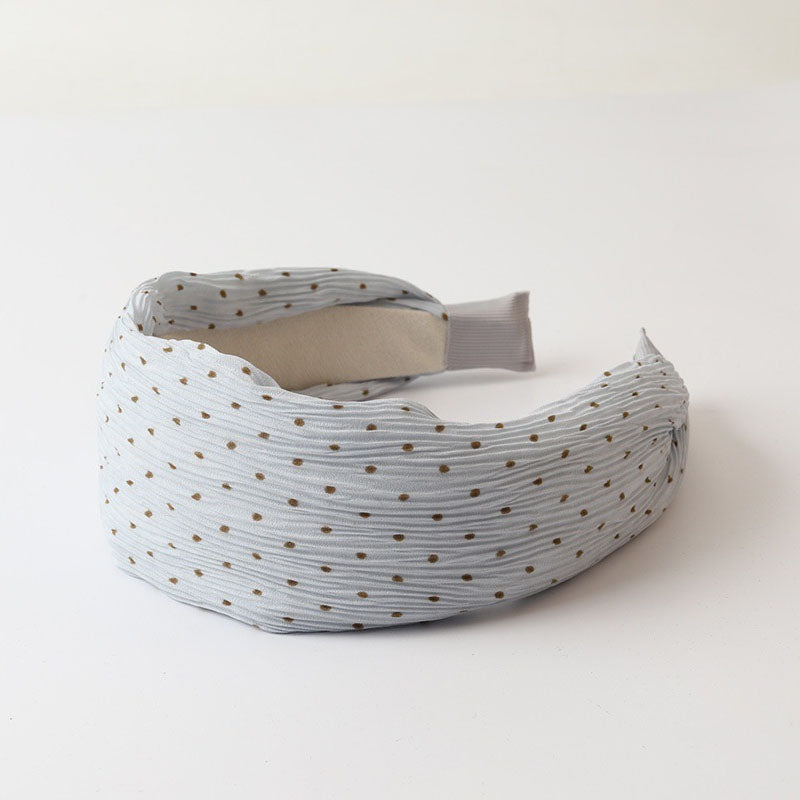 Stylish Polka Dots Ruffled Wide Headband MK2SPM6W6HBD14