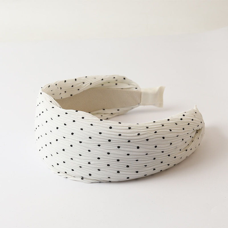 Stylish Polka Dots Ruffled Wide Headband MK2SPM6W6HBD14