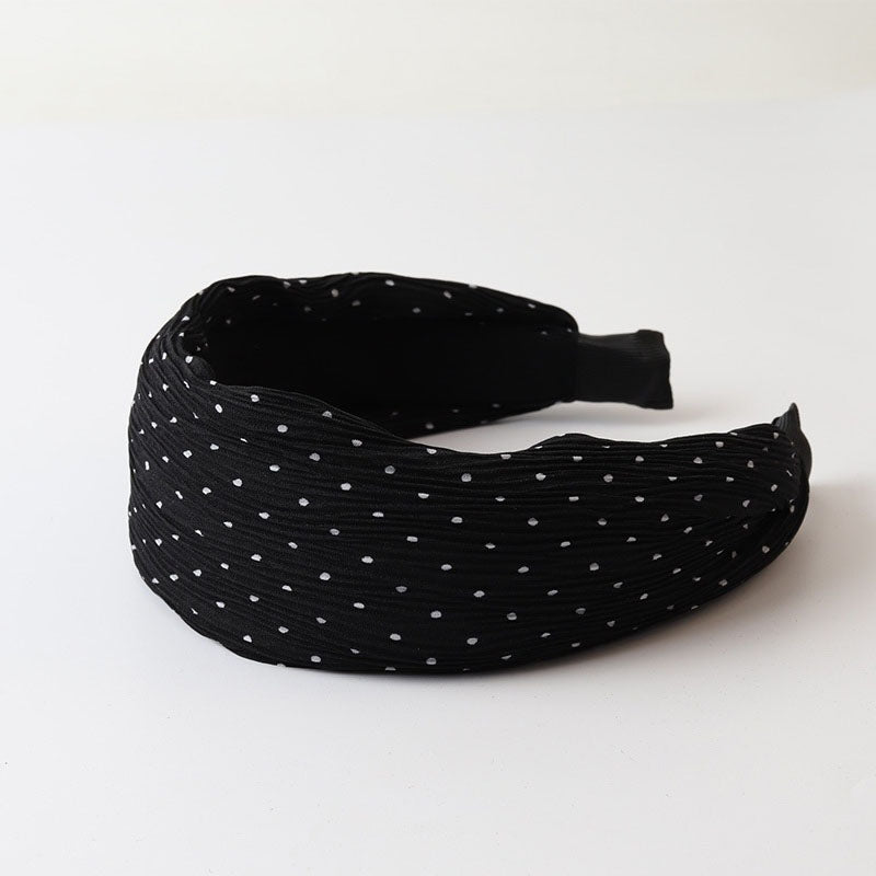 Stylish Polka Dots Ruffled Wide Headband MK2SPM6W6HBD14