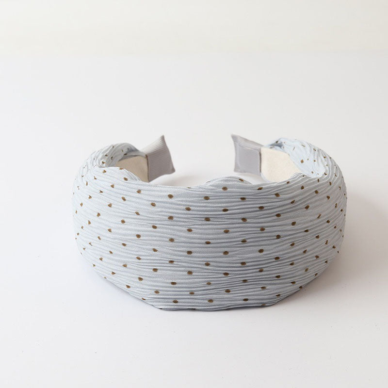 Stylish Polka Dots Ruffled Wide Headband MK2SPM6W6HBD14