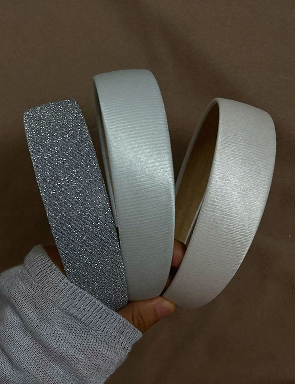 Minimalist Solid Color Glitter Satin Headband MK2SPM6W6HBD10