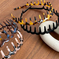 Vintage Leopard Weave Toothed Acetate Headband MK2SPM6W6HBD06