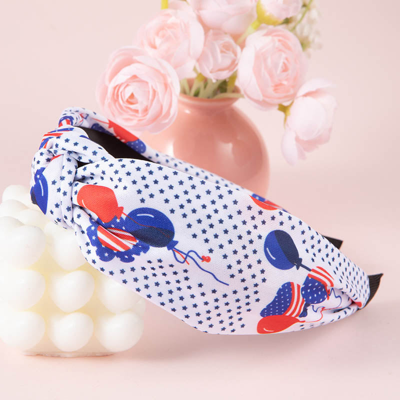 Stylish USA Flag Print Knot Hair Band 8AS6HBD55T