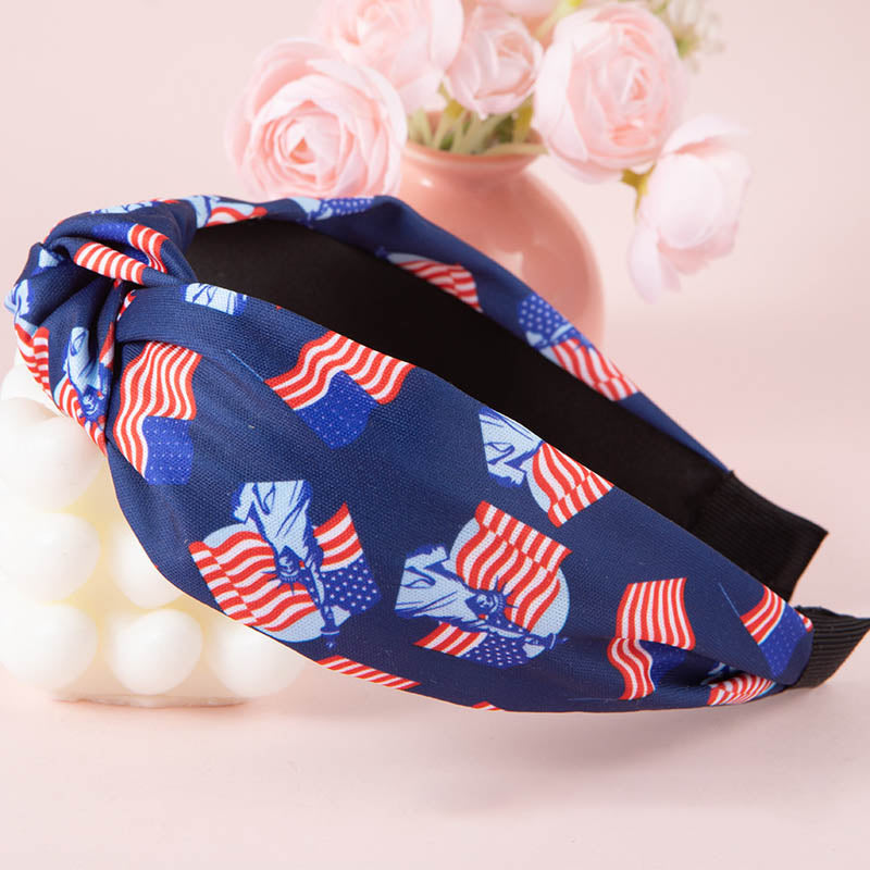 Stylish USA Flag Print Knot Hair Band 8AS6HBD55T
