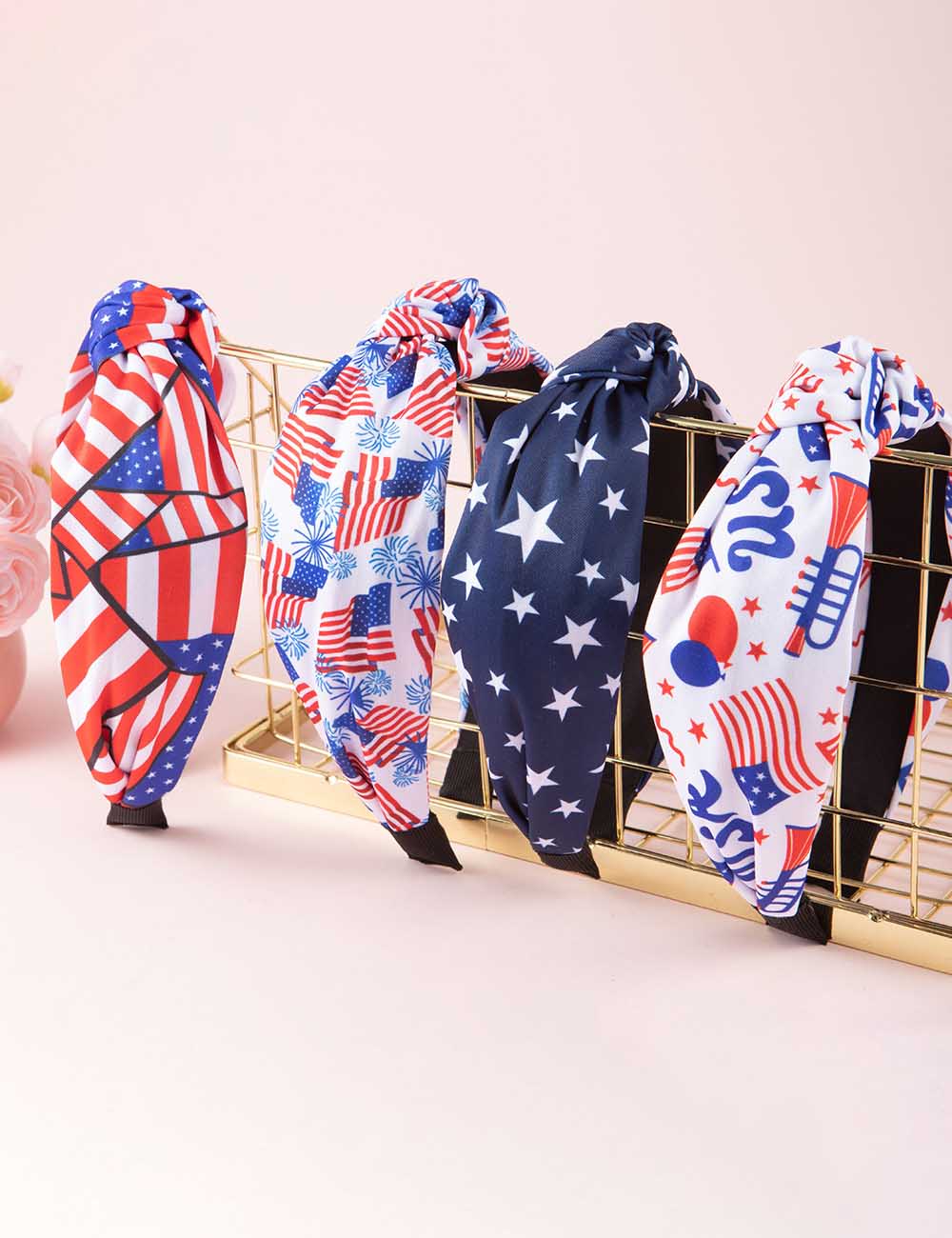 Stylish USA Flag Print Knot Hair Band 8AS6HBD55T