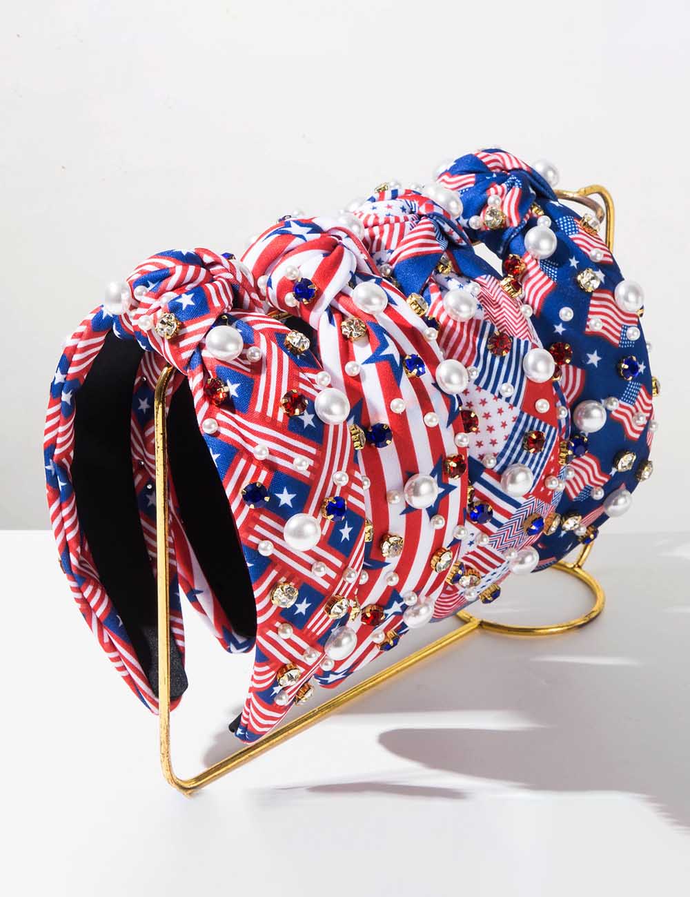 Trendy American Flag Pattern Diamonds Hair Band 8AS6HBD57T