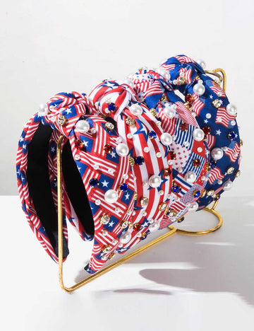 Trendy American Flag Pattern Diamonds Hair Band 8AS6HBD57T