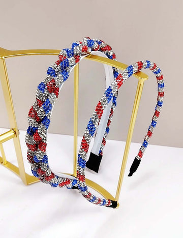 Stylish Sparkling Rhinestones Twist Hair Band 8AS6HBD60T