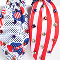 Stylish Color Block American Flag Knotted Hair Band 8AS6HBD61T