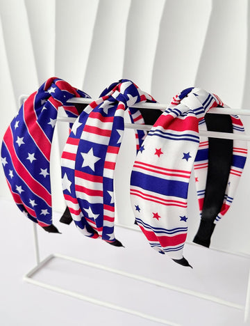 Trendy Start Pattern Knotted Wide Hair Band 8AS6HBD67L