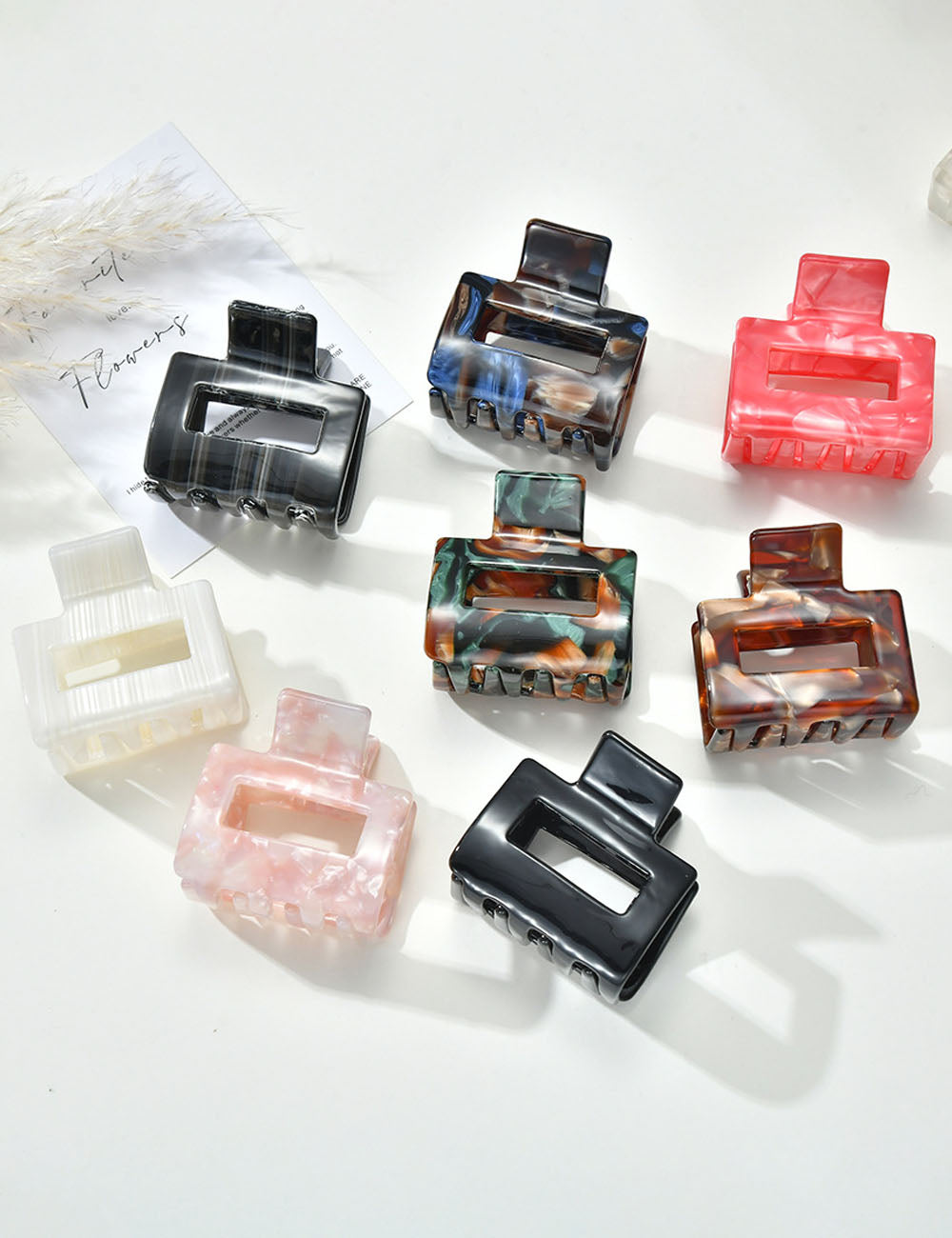 Fashion Color Block Geometric Mini Hair Claw 8AS6HCP258T