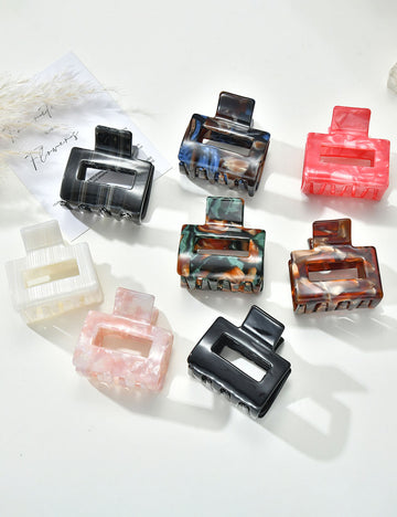 Fashion Color Block Geometric Mini Hair Claw 8AS6HCP258T