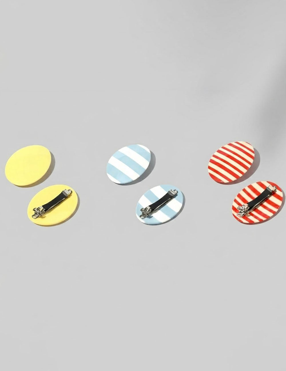 Sweet Striped Oval Mini Hair B - DippedShop Wholesale - #8195