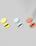 Sweet Striped Oval Mini Hair Barrette Clip 8AS6HCP260T