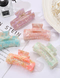 Trendy Candy Color Floral Print Acetate Hair Claw 8AS6HCP266T