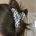 Fashion Color Contrast Checkered Acetate Hair Claw 8AS6HCP269L