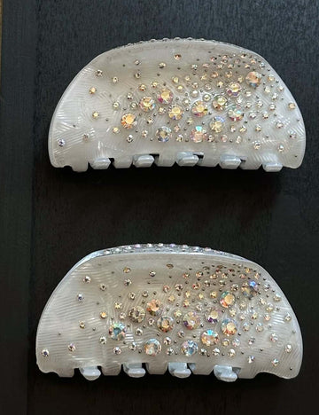 French Style Rhinestone Geometric Acetate Hair Claw 8AS6HCP274L