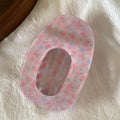 Retro Floral Print Plaid Oval Hair Claw 8AS6HCP297L