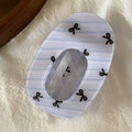 Retro Floral Print Plaid Oval Hair Claw 8AS6HCP297L