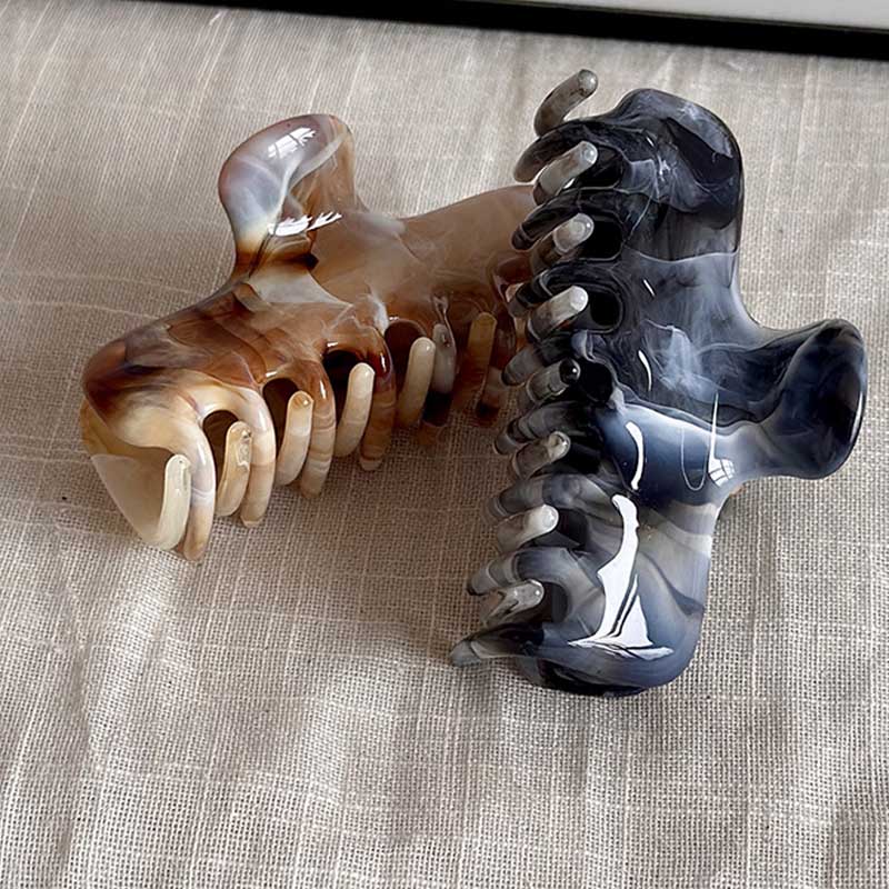Trendy Marble Textured Non Slip Acetate Hair Claw 8AS6HCP306L