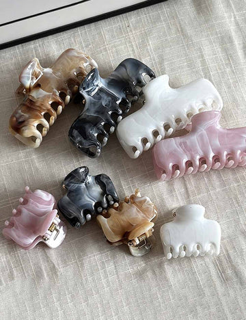 Trendy Marble Textured Non Slip Acetate Hair Claw 8AS6HCP306L