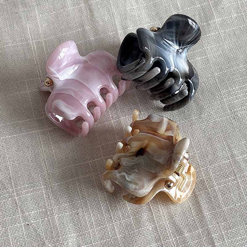 Trendy Marble Textured Non Slip Acetate Hair Claw 8AS6HCP306L