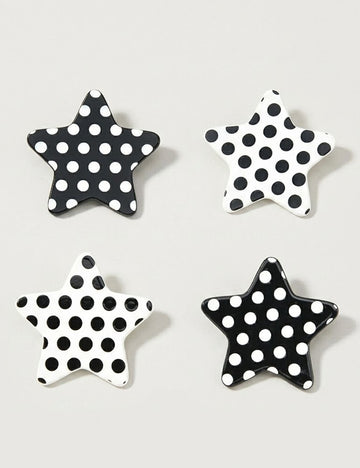 Cute Star Polka Dots Acetate Hair Clip 8AS6HCP314T