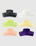 Minimalist Solid Color Plaid Acetate Hair Claw 8AS6HCP323T