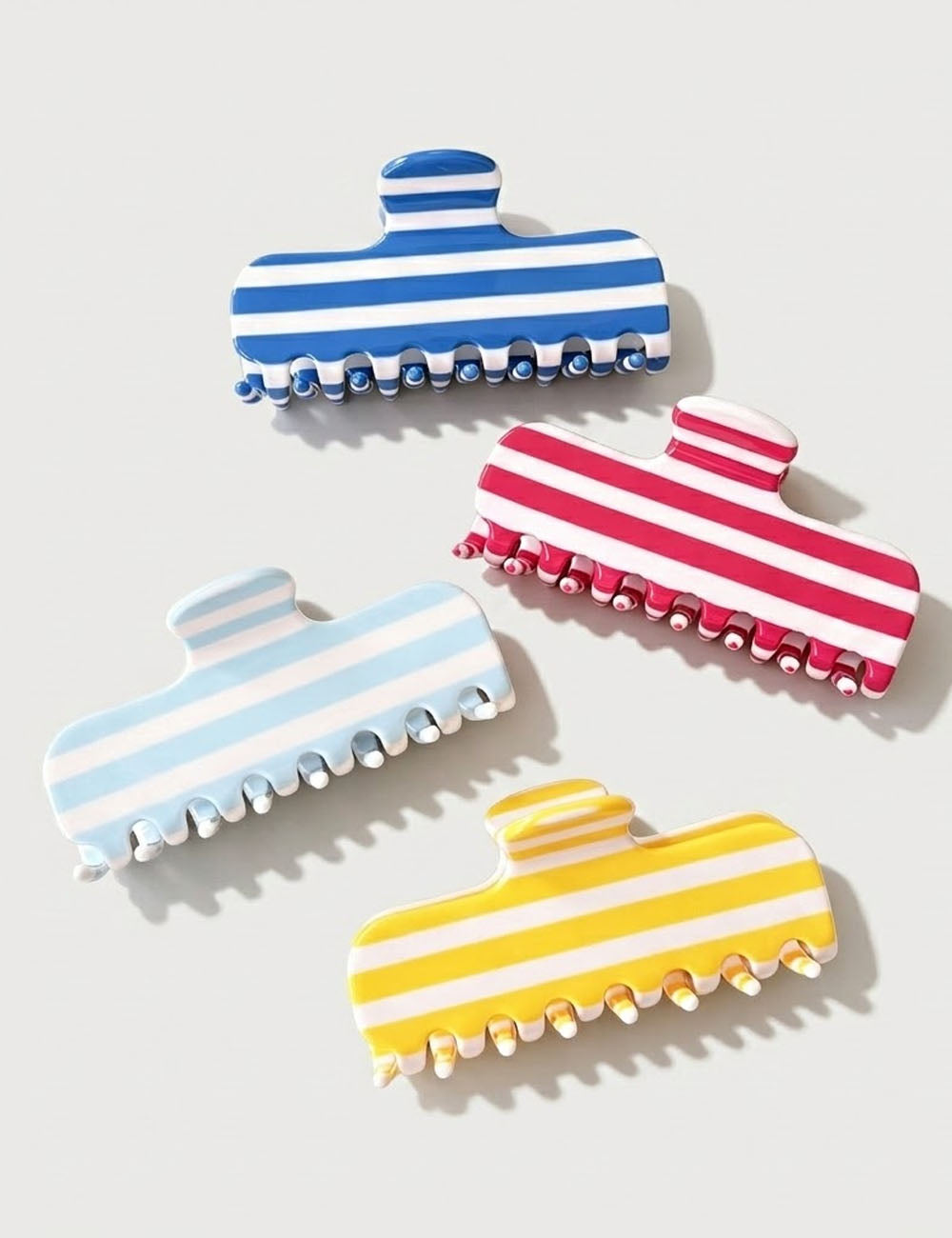 Fresh Striped Color Block Acetate Hair Claw 8AS6HCP324T