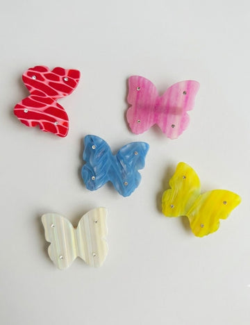 Cute Rhinestone Butterfly No Crease Hair Clip 8AS6HCP332T