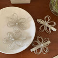 Elegant Pearl Beaded Flower Side Hair Clip 8AS6HCP349L