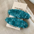 Elegant Glitter Sequins Oval Non Crease Hair Clip 8AS6HCP350L