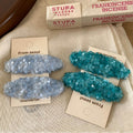 Elegant Glitter Sequins Oval Non Crease Hair Clip 8AS6HCP350L