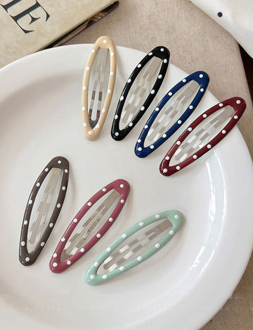 Stylish Oval Polka Dots Duckbill Hair Clip MK2PM6W6HCP13