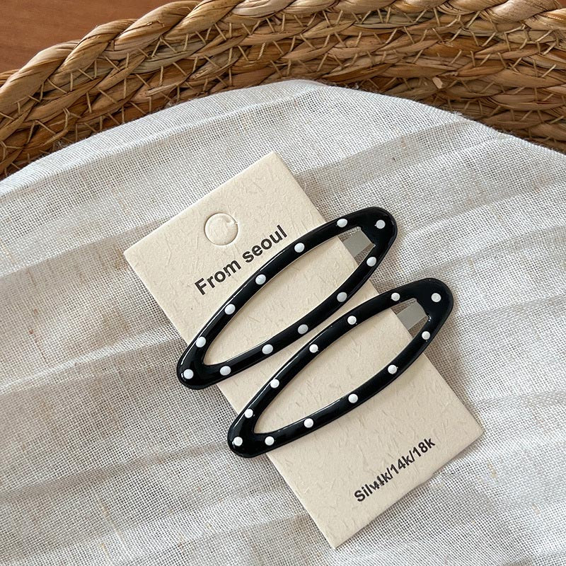 Stylish Oval Polka Dots Duckbill Hair Clip MK2PM6W6HCP13