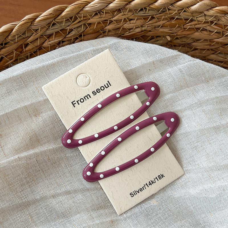Stylish Oval Polka Dots Duckbill Hair Clip MK2PM6W6HCP13