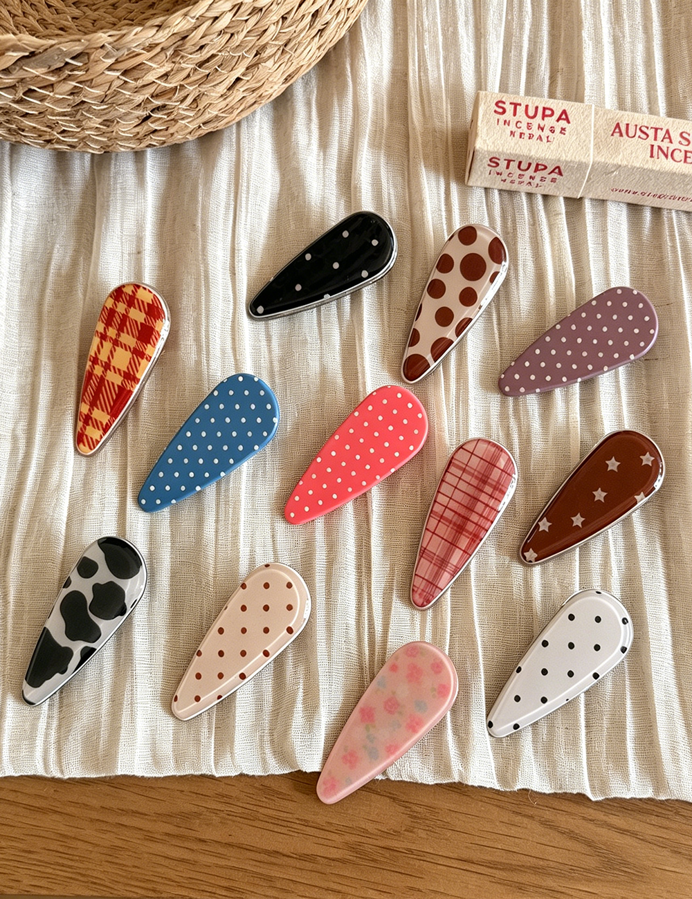 Cute Polka Dots Droplet Acetate Hair Clip 8AS6HCP362L